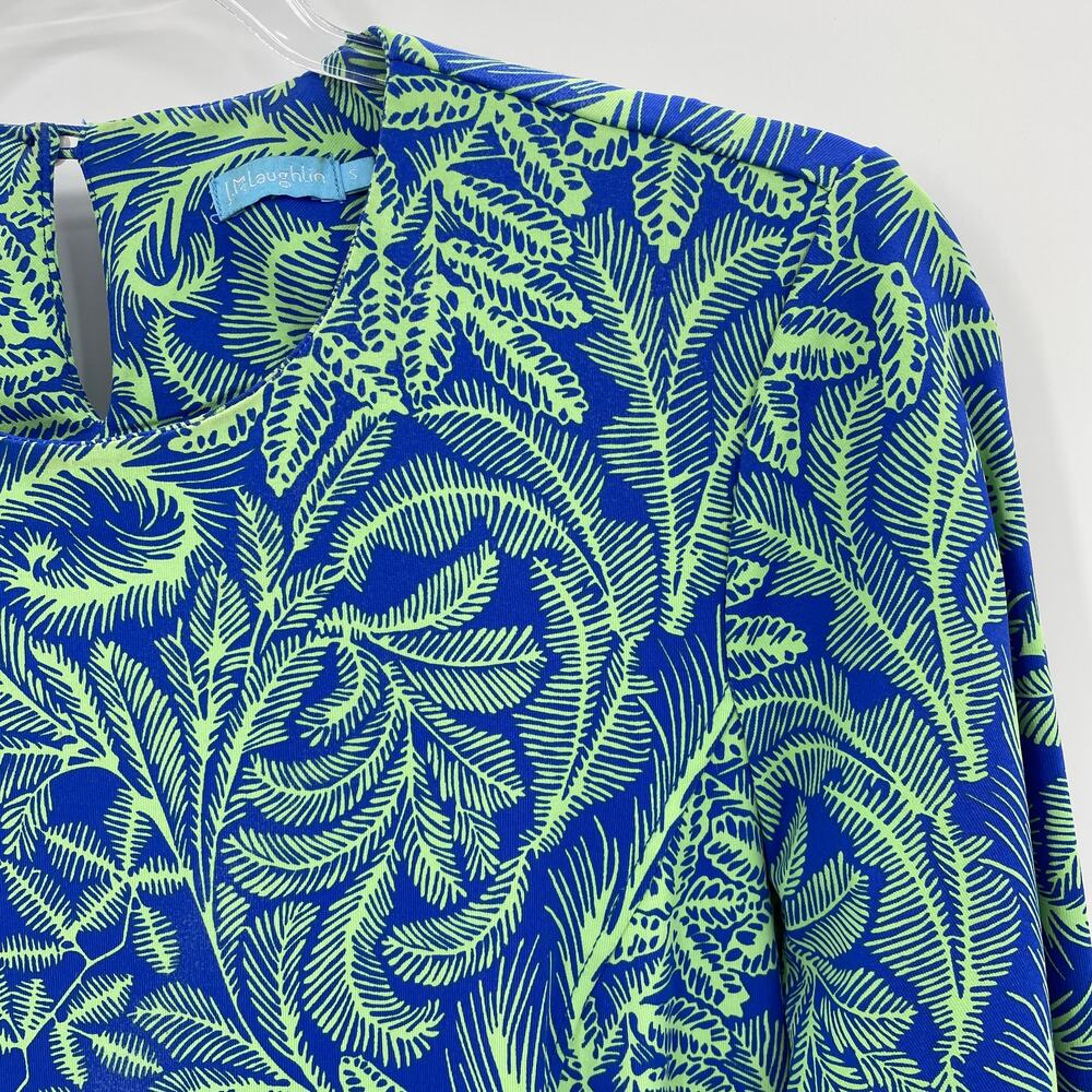J MCLAUGHLIN Carly Dress Womens Size S Palm Print Sheath 3/4 Sleeve Catalina - Picture 2 of 12